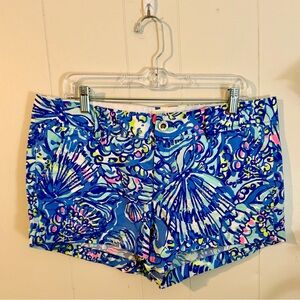 Lilly Pulitzer Blue and Pink Patterned Women Shorts
